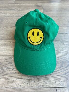 Green Smiley Face Baseball Cap